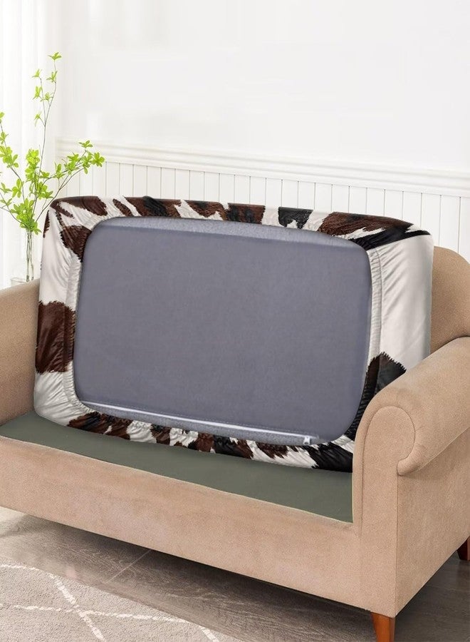 Wanyint Black Brown Cow Print Sofa Seat Cover Protector Soft Dog Couch Cushion Slipcover Universal Sofa Seat Cushion Slipcover for Living Room Decoration, L - Image 3